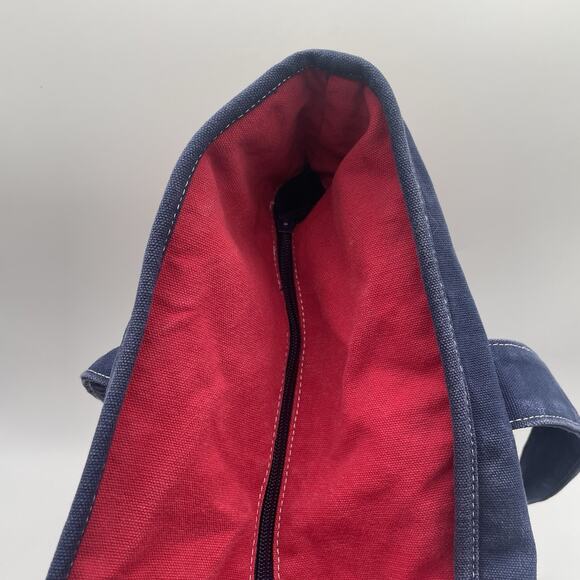 Disney Cruise Line Red Blue Canvas Tote Bag w/Zipper Closure Pockets 21 x 14" - Picture 8 of 13